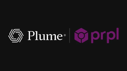 Plume logo and prpl logo with a black background