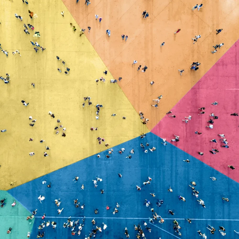 High Angle View Of People